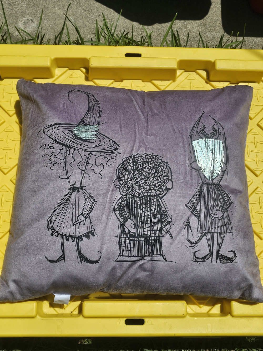Disney The Nightmare Before Christmas Pillow - Gray & Yellow Accent - Picture 4 of 5
